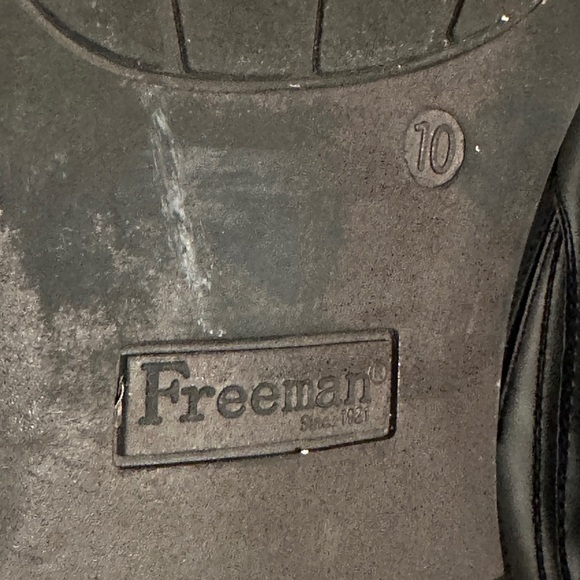 Men's Black Leather Loafers by Freeman Size 10 - Picture 7 of 9